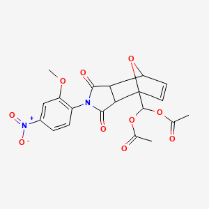 [4-(2-methoxy-4-nitrophenyl)-3,5-dioxo-10-oxa-4-azatricyclo[5.2.1.0~2,6~]dec-8-en-1-yl]methylene diacetate