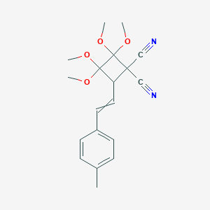 molecular formula C19H22N2O4 B396871 2,2,3,3-Tetramethoxy-4-[2-(4-methylphenyl)ethenyl]cyclobutane-1,1-dicarbonitrile 