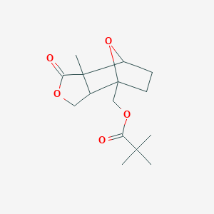 molecular formula C15H22O5 B396872 (6-Methyl-5-oxo-4,10-dioxatricyclo[5.2.1.0~2,6~]dec-1-yl)methyl pivalate 