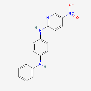 molecular formula C17H14N4O2 B3968737 (4-anilinophenyl)(5-nitro-2-pyridinyl)amine 