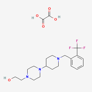 molecular formula C21H30F3N3O5 B3968752 2-(4-{1-[2-(trifluoromethyl)benzyl]-4-piperidinyl}-1-piperazinyl)ethanol ethanedioate (salt) 