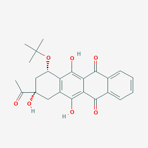 molecular formula C24H24O7 B396876 9-Acetyl-7-tert-butoxy-6,9,11-trihydroxy-7,8,9,10-tetrahydro-5,12-naphthacenedione 