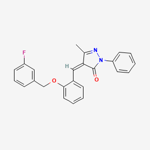 molecular formula C24H19FN2O2 B3968763 (4Z)-4-[[2-[(3-fluorophenyl)methoxy]phenyl]methylidene]-5-methyl-2-phenylpyrazol-3-one 