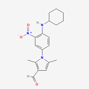 molecular formula C19H23N3O3 B3968766 1-[4-(cyclohexylamino)-3-nitrophenyl]-2,5-dimethyl-1H-pyrrole-3-carbaldehyde 