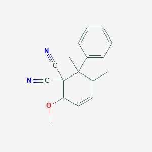molecular formula C17H18N2O B396877 2-Methoxy-5,6-dimethyl-6-phenyl-3-cyclohexene-1,1-dicarbonitrile 