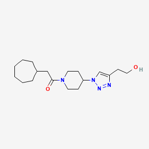 2-{1-[1-(cycloheptylacetyl)piperidin-4-yl]-1H-1,2,3-triazol-4-yl}ethanol