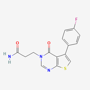 molecular formula C15H12FN3O2S B3968783 3-[5-(4-fluorophenyl)-4-oxothieno[2,3-d]pyrimidin-3(4H)-yl]propanamide 