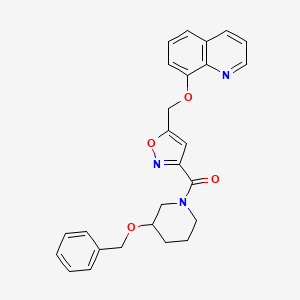 molecular formula C26H25N3O4 B3968819 8-[(3-{[3-(benzyloxy)-1-piperidinyl]carbonyl}-5-isoxazolyl)methoxy]quinoline 