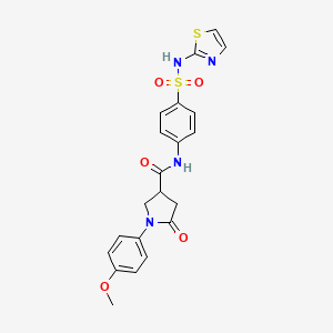 1-(4-methoxyphenyl)-5-oxo-N-{4-[(1,3-thiazol-2-ylamino)sulfonyl]phenyl}-3-pyrrolidinecarboxamide