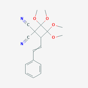 molecular formula C18H20N2O4 B396884 2,2,3,3-Tetramethoxy-4-(2-phenylvinyl)-1,1-cyclobutanedicarbonitrile 
