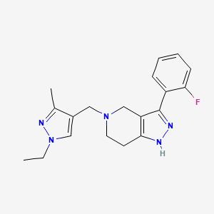 5-[(1-ethyl-3-methyl-1H-pyrazol-4-yl)methyl]-3-(2-fluorophenyl)-4,5,6,7-tetrahydro-1H-pyrazolo[4,3-c]pyridine