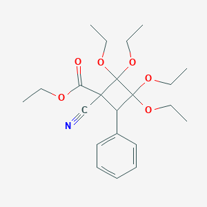 molecular formula C22H31NO6 B396885 Ethyl 1-cyano-2,2,3,3-tetraethoxy-4-phenylcyclobutanecarboxylate 