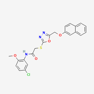 molecular formula C22H18ClN3O4S B3968864 N-(5-chloro-2-methoxyphenyl)-2-({5-[(2-naphthyloxy)methyl]-1,3,4-oxadiazol-2-yl}thio)acetamide 