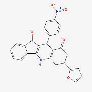 7-(FURAN-2-YL)-10-(4-NITROPHENYL)-5H,6H,7H,8H,9H,10H,11H-INDENO[1,2-B]QUINOLINE-9,11-DIONE