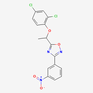 molecular formula C16H11Cl2N3O4 B3968935 5-[1-(2,4-dichlorophenoxy)ethyl]-3-(3-nitrophenyl)-1,2,4-oxadiazole 