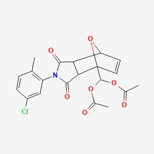 [2-(5-chloro-2-methylphenyl)-1,3-dioxo-1,2,3,3a,7,7a-hexahydro-4H-4,7-epoxyisoindol-4-yl]methanediyl diacetate