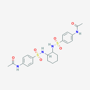 molecular formula C22H28N4O6S2 B3968943 N,N'-[1,2-cyclohexanediylbis(iminosulfonyl-4,1-phenylene)]diacetamide 