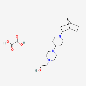 molecular formula C20H35N3O5 B3968949 2-[4-(1-bicyclo[2.2.1]hept-2-yl-4-piperidinyl)-1-piperazinyl]ethanol ethanedioate (salt) 