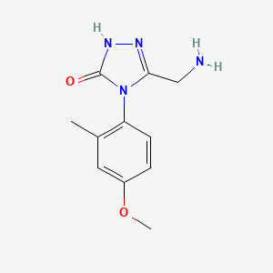 molecular formula C11H14N4O2 B3968966 5-(aminomethyl)-4-(4-methoxy-2-methylphenyl)-2,4-dihydro-3H-1,2,4-triazol-3-one 