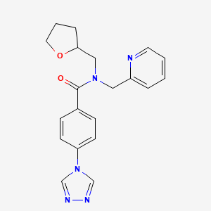 molecular formula C20H21N5O2 B3968992 N-(pyridin-2-ylmethyl)-N-(tetrahydrofuran-2-ylmethyl)-4-(4H-1,2,4-triazol-4-yl)benzamide 