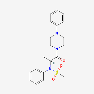 molecular formula C20H25N3O3S B3969019 N-[1-methyl-2-oxo-2-(4-phenyl-1-piperazinyl)ethyl]-N-phenylmethanesulfonamide 