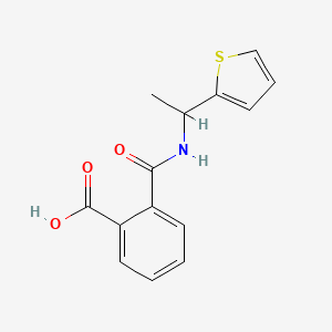 molecular formula C14H13NO3S B3969034 2-(1-Thiophen-2-ylethylcarbamoyl)benzoic acid 