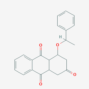 molecular formula C22H20O4 B396904 4-(1-phenylethoxy)-3,4,4a,9a-tetrahydro-2,9,10(1H)-anthracenetrione 