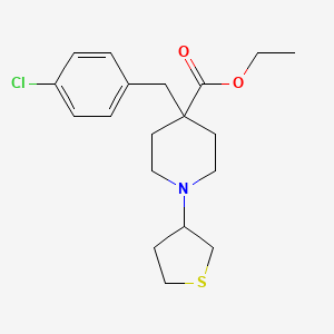 molecular formula C19H26ClNO2S B3969056 ethyl 4-(4-chlorobenzyl)-1-(tetrahydro-3-thienyl)-4-piperidinecarboxylate 