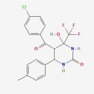 5-(4-chlorobenzoyl)-4-hydroxy-6-(4-methylphenyl)-4-(trifluoromethyl)tetrahydro-2(1H)-pyrimidinone