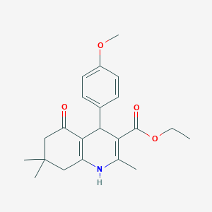 molecular formula C22H27NO4 B396914 Ethyl 4-(4-methoxyphenyl)-2,7,7-trimethyl-5-oxo-1,4,5,6,7,8-hexahydroquinoline-3-carboxylate CAS No. 181480-21-7