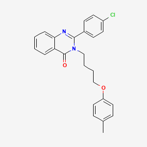 molecular formula C25H23ClN2O2 B3969149 2-(4-chlorophenyl)-3-[4-(4-methylphenoxy)butyl]-3,4-dihydroquinazolin-4-one 