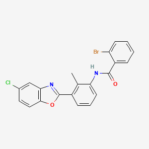 molecular formula C21H14BrClN2O2 B3969154 2-bromo-N-[3-(5-chloro-1,3-benzoxazol-2-yl)-2-methylphenyl]benzamide 