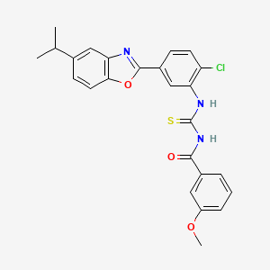 N-[[2-chloro-5-(5-propan-2-yl-1,3-benzoxazol-2-yl)phenyl]carbamothioyl]-3-methoxybenzamide