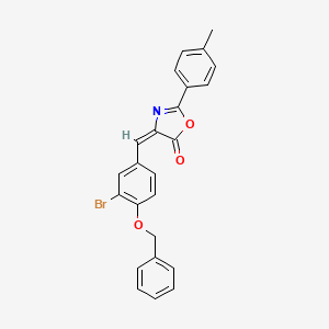 molecular formula C24H18BrNO3 B3969175 4-{(E)-1-[4-(BENZYLOXY)-3-BROMOPHENYL]METHYLIDENE}-2-(4-METHYLPHENYL)-1,3-OXAZOL-5(4H)-ONE 