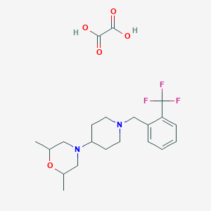 molecular formula C21H29F3N2O5 B3969181 2,6-dimethyl-4-{1-[2-(trifluoromethyl)benzyl]-4-piperidinyl}morpholine oxalate 