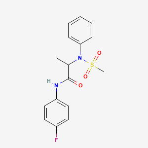 N-(4-FLUOROPHENYL)-2-(N-PHENYLMETHANESULFONAMIDO)PROPANAMIDE