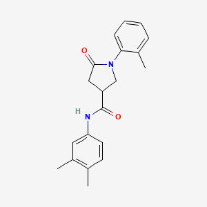 molecular formula C20H22N2O2 B3969201 N-(3,4-dimethylphenyl)-1-(2-methylphenyl)-5-oxo-3-pyrrolidinecarboxamide 