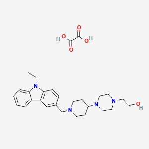 molecular formula C28H38N4O5 B3969225 2-(4-{1-[(9-ethyl-9H-carbazol-3-yl)methyl]-4-piperidinyl}-1-piperazinyl)ethanol ethanedioate (salt) 