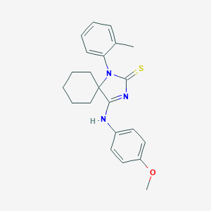 4-[(4-Methoxyphenyl)imino]-1-(2-methylphenyl)-1,3-diazaspiro[4.5]decane-2-thione