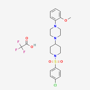 molecular formula C24H29ClF3N3O5S B3969264 1-{1-[(4-chlorophenyl)sulfonyl]-4-piperidinyl}-4-(2-methoxyphenyl)piperazine trifluoroacetate 