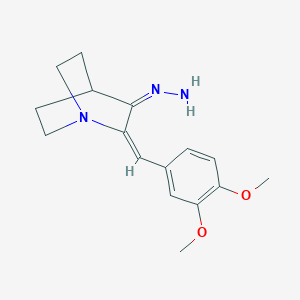 molecular formula C16H21N3O2 B396928 2-(3,4-Dimethoxybenzylidene)quinuclidin-3-one hydrazone 