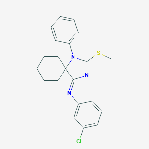 molecular formula C21H22ClN3S B396929 N-(3-chlorophenyl)-N-[2-(methylsulfanyl)-1-phenyl-1,3-diazaspiro[4.5]dec-2-en-4-ylidene]amine 