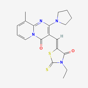 molecular formula C19H20N4O2S2 B3969306 3-[(3-ethyl-4-oxo-2-thioxo-1,3-thiazolidin-5-ylidene)methyl]-9-methyl-2-(1-pyrrolidinyl)-4H-pyrido[1,2-a]pyrimidin-4-one 