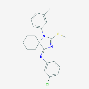 molecular formula C22H24ClN3S B396931 N-(3-chlorophenyl)-N-[1-(3-methylphenyl)-2-(methylsulfanyl)-1,3-diazaspiro[4.5]dec-2-en-4-ylidene]amine 