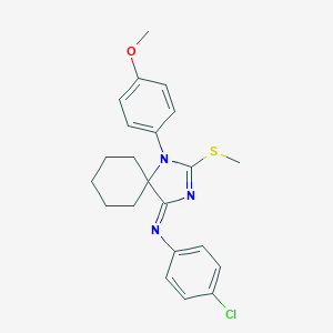molecular formula C22H24ClN3OS B396933 N-(4-chlorophenyl)-N-[1-(4-methoxyphenyl)-2-(methylsulfanyl)-1,3-diazaspiro[4.5]dec-2-en-4-ylidene]amine 