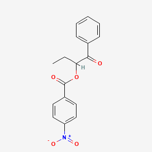 molecular formula C17H15NO5 B3969348 1-Oxo-1-phenylbutan-2-yl 4-nitrobenzoate 