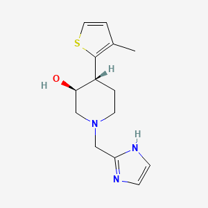 molecular formula C14H19N3OS B3969350 (3S*,4R*)-1-(1H-imidazol-2-ylmethyl)-4-(3-methyl-2-thienyl)piperidin-3-ol 