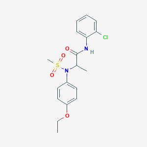 molecular formula C18H21ClN2O4S B3969358 N-(2-chlorophenyl)-N~2~-(4-ethoxyphenyl)-N~2~-(methylsulfonyl)alaninamide 