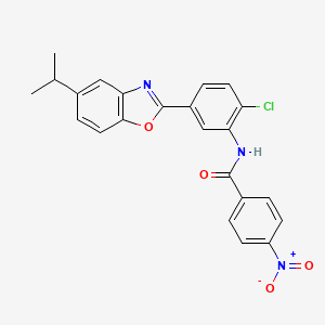 molecular formula C23H18ClN3O4 B3969366 N-{2-chloro-5-[5-(propan-2-yl)-1,3-benzoxazol-2-yl]phenyl}-4-nitrobenzamide 