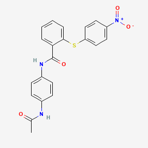 molecular formula C21H17N3O4S B3969372 N~1~-[4-(ACETYLAMINO)PHENYL]-2-[(4-NITROPHENYL)SULFANYL]BENZAMIDE 